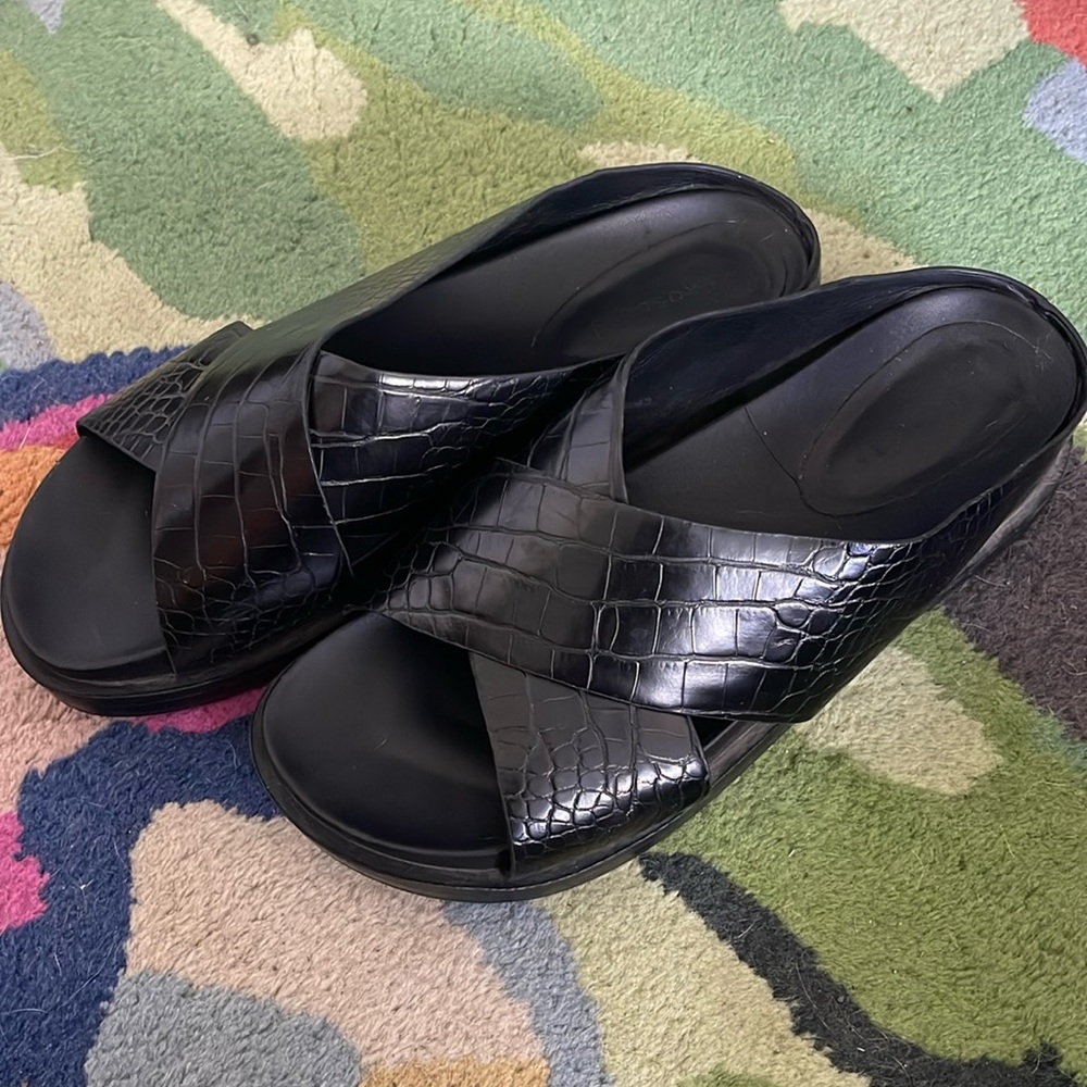 Aerosoles Black Slides W12 Bailey